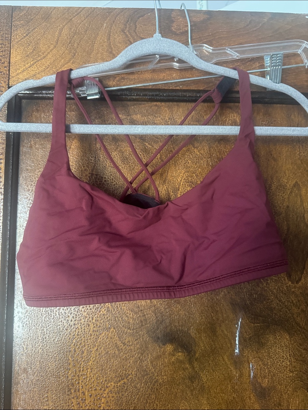 lululemon athletica Burgundy Cross-Back Sports Bra